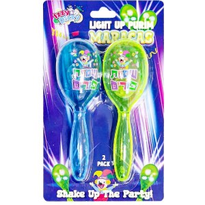 Picture of Light Up Purim Maracas 2 Pack Assorted Colors 5.25"